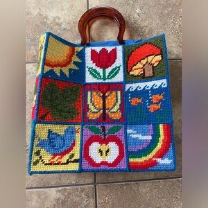 1970s needlepoint bag